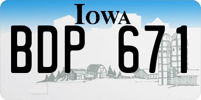 IA license plate BDP671