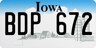 IA license plate BDP672