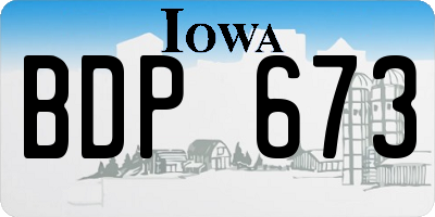 IA license plate BDP673