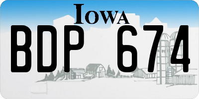 IA license plate BDP674