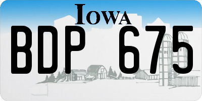 IA license plate BDP675