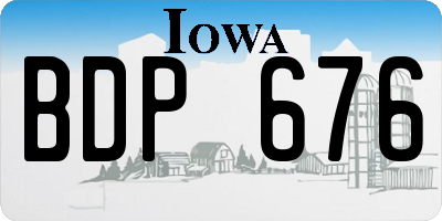 IA license plate BDP676