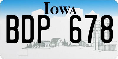 IA license plate BDP678