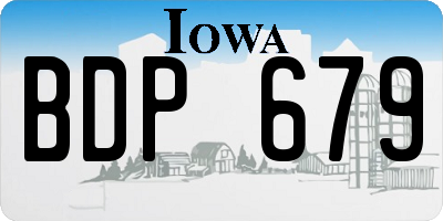 IA license plate BDP679