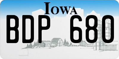 IA license plate BDP680
