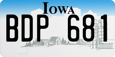 IA license plate BDP681