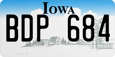 IA license plate BDP684