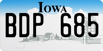 IA license plate BDP685