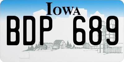 IA license plate BDP689