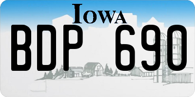 IA license plate BDP690