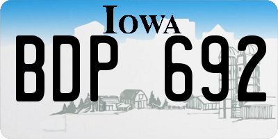 IA license plate BDP692