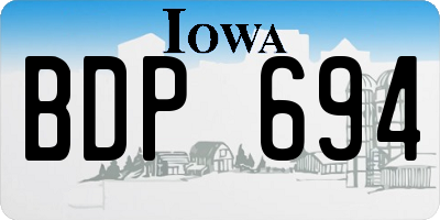 IA license plate BDP694
