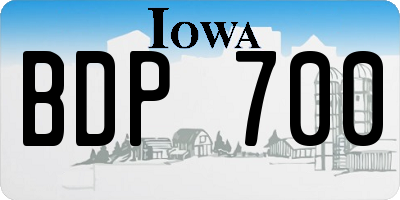 IA license plate BDP700