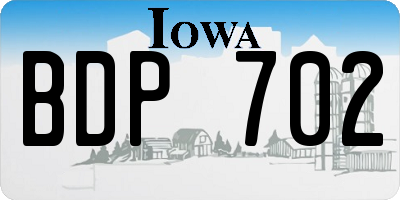 IA license plate BDP702
