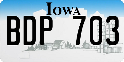 IA license plate BDP703