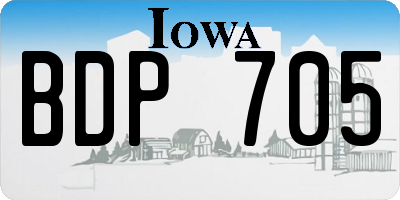 IA license plate BDP705