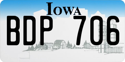 IA license plate BDP706