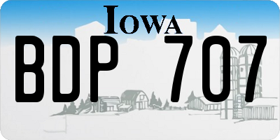 IA license plate BDP707