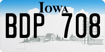 IA license plate BDP708