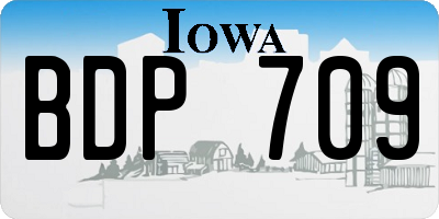 IA license plate BDP709