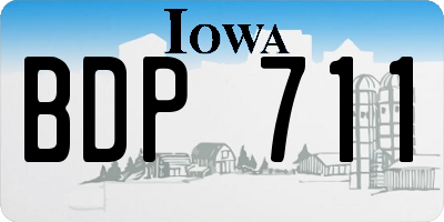 IA license plate BDP711
