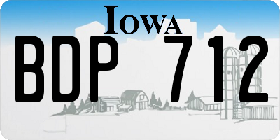 IA license plate BDP712
