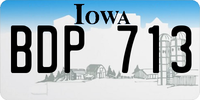IA license plate BDP713