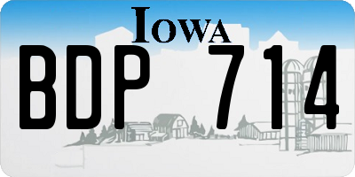 IA license plate BDP714