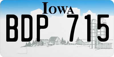 IA license plate BDP715