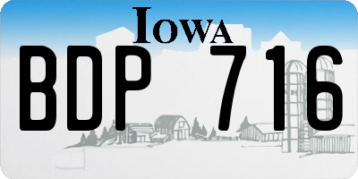IA license plate BDP716
