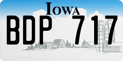 IA license plate BDP717