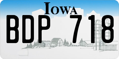 IA license plate BDP718