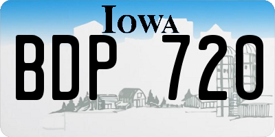 IA license plate BDP720