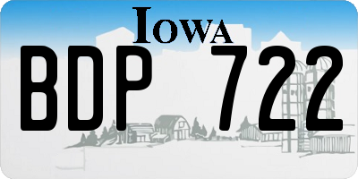 IA license plate BDP722