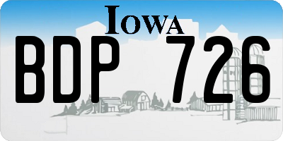 IA license plate BDP726