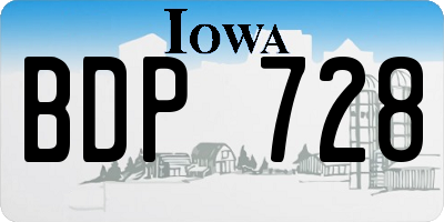 IA license plate BDP728