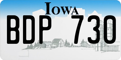 IA license plate BDP730
