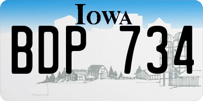 IA license plate BDP734