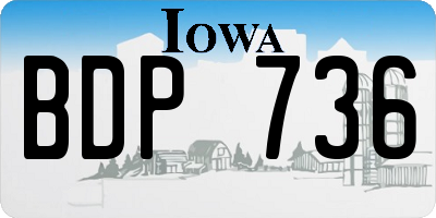 IA license plate BDP736