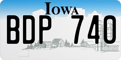 IA license plate BDP740