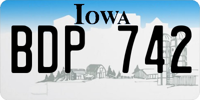 IA license plate BDP742