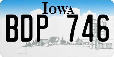 IA license plate BDP746