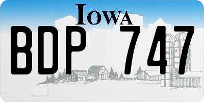 IA license plate BDP747