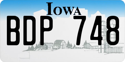 IA license plate BDP748