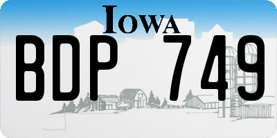 IA license plate BDP749