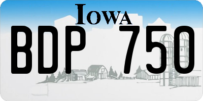 IA license plate BDP750
