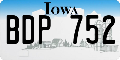IA license plate BDP752