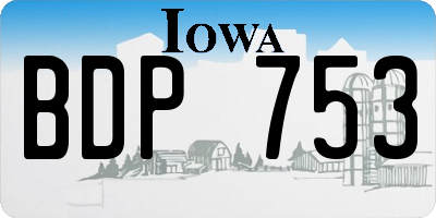 IA license plate BDP753
