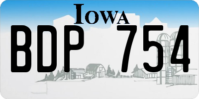 IA license plate BDP754