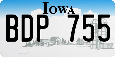 IA license plate BDP755